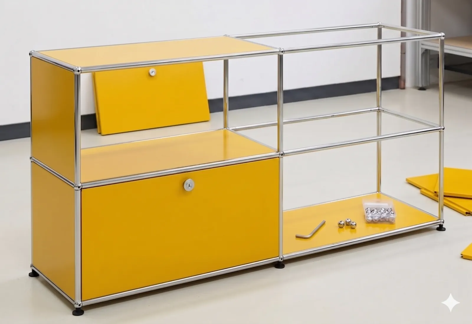 USM Haller Sideboard halb montiert — büroservice ortner